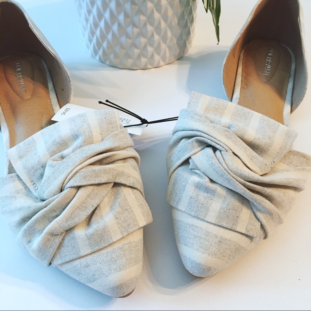 Lane Bryant Fabric Striped Flats 10W - Picture 2 of 4